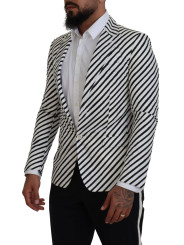 Blazers Elegant White Striped Single Breasted Blazer 1.830,00 € 8052087766432 | Planet-Deluxe