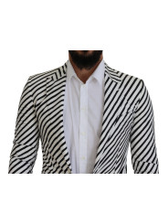 Blazers Elegant White Striped Single Breasted Blazer 1.830,00 € 8052087766432 | Planet-Deluxe