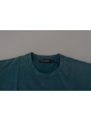 T-Shirts Elegant Crew Neck Cotton Tee in Blue 730,00 € 8057142314429 | Planet-Deluxe
