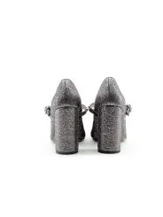 Graue Leder High Heels mit Schleife