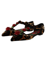 Flat Shoes Floral Embellished Leopard T-Strap Sandals 1.710,00 € 8053286188735 | Planet-Deluxe