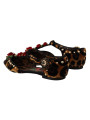 Flat Shoes Floral Embellished Leopard T-Strap Sandals 1.710,00 € 8053286188735 | Planet-Deluxe