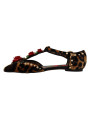 Flat Shoes Floral Embellished Leopard T-Strap Sandals 1.710,00 € 8053286188735 | Planet-Deluxe
