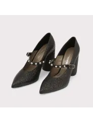 Schwarze Satin High Heels AMELIA