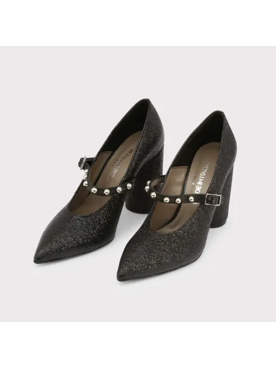Schwarze Satin High Heels AMELIA