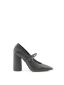 Schwarze Leder Mary Jane Pumps