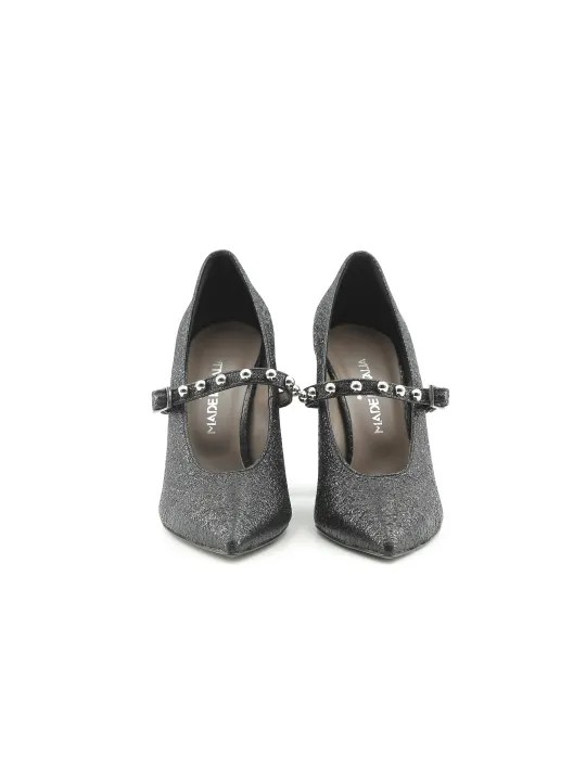 Silberne Riemchen High Heels Made in Italia