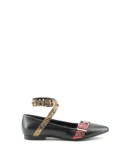 Schwarze Ballerinas mit Bronze-Akzenten