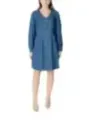 "Ichi Kleider im Sale | Ichi Azurblau V-Ausschnitt Kleid für Frühling/Sommer online kaufen"|Planet-Deluxe