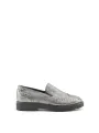 Silberne Lochmuster-Loafer aus Italien