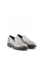 Graue Italienische Damenschuhe aus Leder