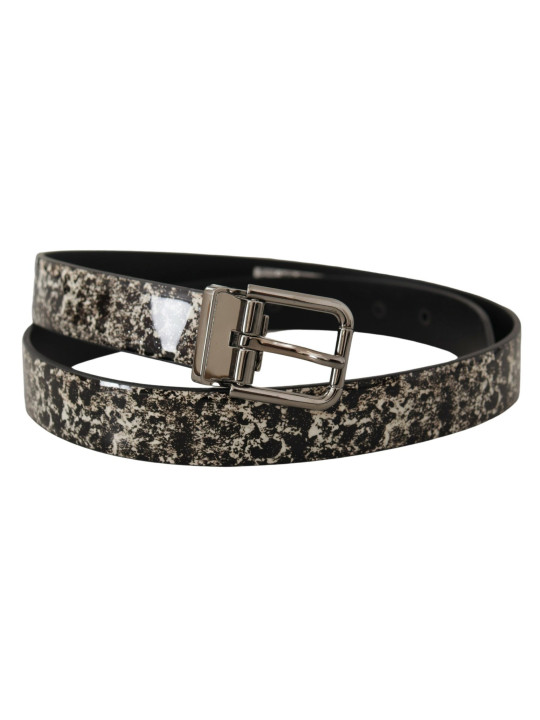 Belts Elegant Black Marble Print Leather Belt 630,00 € 8059226781745 | Planet-Deluxe