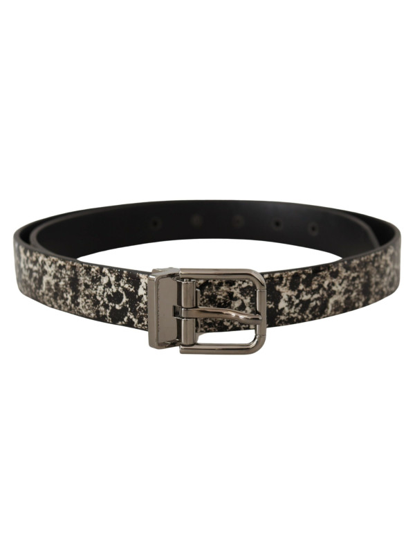 Belts Elegant Black Marble Print Leather Belt 630,00 € 8059226781745 | Planet-Deluxe