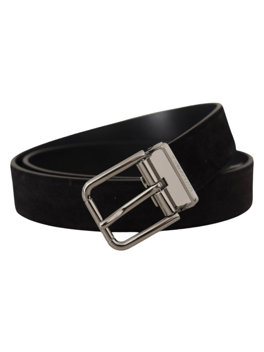 Belts Elegant Black Leather Grosgrain Belt 450,00 € 8058301888409 | Planet-Deluxe