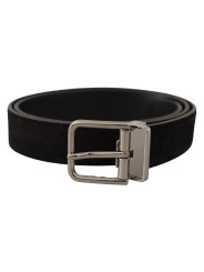 Belts Elegant Black Leather Grosgrain Belt 450,00 € 8058301888409 | Planet-Deluxe