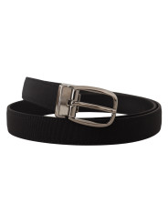 Belts Elegant Grosgrain Leather Belt with Silver Buckle 450,00 € 8058301887600 | Planet-Deluxe