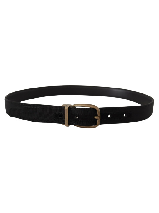 Belts Elegant Grosgrain Leather Belt - Black 450,00 € 8058301887365 | Planet-Deluxe