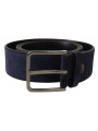 Belts Navy Elegance Velvet Leather Belt 540,00 € 8058301888669 | Planet-Deluxe