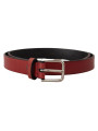 Belts Elegant Maroon Italian Leather Belt 360,00 € 8058301887419 | Planet-Deluxe