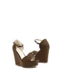 Dunkelbraune Lederkeilpumps Made in Italia