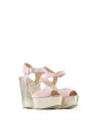 Rosa Keilpumps aus Leder Made Italia