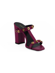 Sandals Elegant Purple Calf Leather High Sandals 900,00 € 8054712023682 | Planet-Deluxe