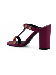 Sandals Elegant Purple Calf Leather High Sandals 900,00 € 8054712023682 | Planet-Deluxe