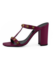 Sandals Elegant Purple Calf Leather High Sandals 900,00 € 8054712023682 | Planet-Deluxe