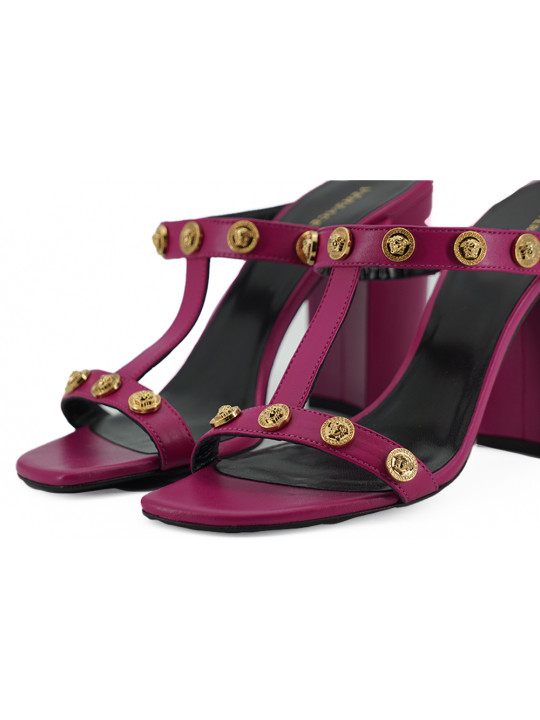 Sandals Elegant Purple Calf Leather High Sandals 900,00 € 8054712023682 | Planet-Deluxe