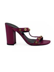 Sandals Elegant Purple Calf Leather High Sandals 900,00 € 8054712023682 | Planet-Deluxe