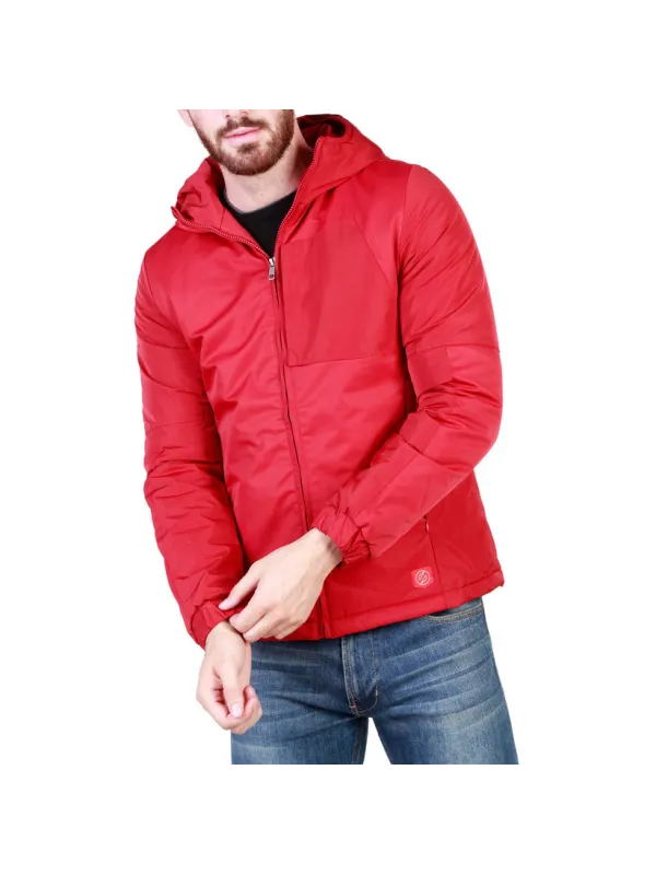 Rote, gepolsterte Jacke mit Kapuze Rote, gepolsterte Jacke mit Kapuze
