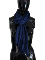 Scarves Elegant Silk Fringe Scarf in Chic Blue 180,00 € 8032990426685 | Planet-Deluxe