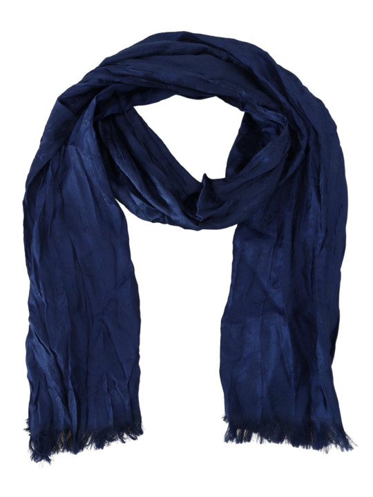 Scarves Elegant Silk Fringe Scarf in Chic Blue 180,00 € 8032990426685 | Planet-Deluxe