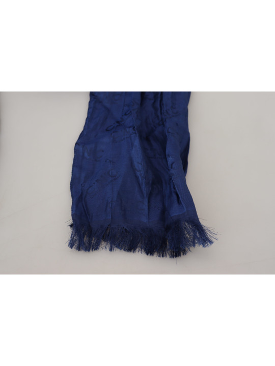 Scarves Elegant Silk Fringe Scarf in Chic Blue 180,00 € 8032990426685 | Planet-Deluxe