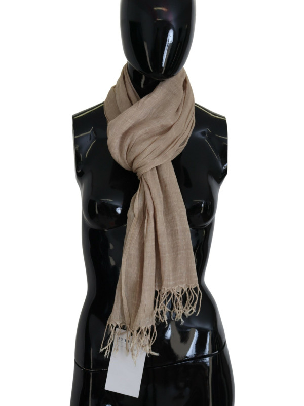 Scarves Chic Beige Fringed Scarf for Women 200,00 € 7333413004451 | Planet-Deluxe