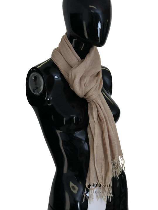 Scarves Chic Beige Fringed Scarf for Women 200,00 € 7333413004451 | Planet-Deluxe