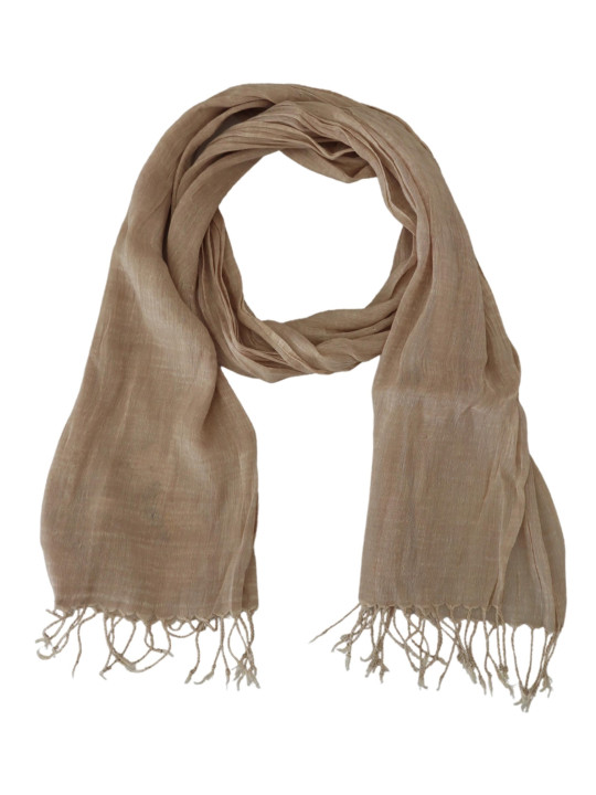 Scarves Chic Beige Fringed Scarf for Women 200,00 € 7333413004451 | Planet-Deluxe