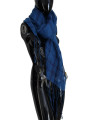 Scarves Chic Linen Fringed Scarf in Blue Checkered 170,00 € 8034166933157 | Planet-Deluxe