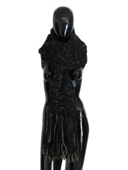 Scarves Elegant Virgin Wool Blend Black Scarf 890,00 € 8057155306305 | Planet-Deluxe