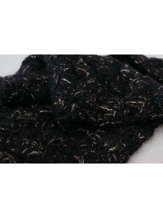 Scarves Elegant Virgin Wool Blend Black Scarf 890,00 € 8057155306305 | Planet-Deluxe