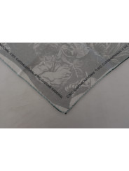 Scarves Elegant Grey Cotton Square Scarf 150,00 € 8032990454091 | Planet-Deluxe