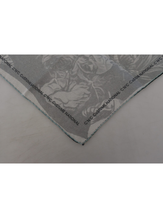 Scarves Elegant Grey Cotton Square Scarf 150,00 € 8032990454091 | Planet-Deluxe