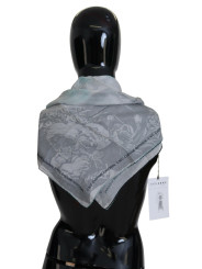 Scarves Elegant Grey Cotton Square Scarf 150,00 € 8032990454091 | Planet-Deluxe