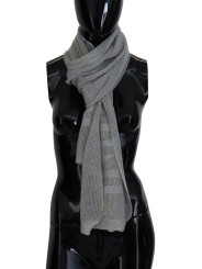 Scarves Elegant Gray Knitted Designer Scarf 170,00 € 7333413004468 | Planet-Deluxe