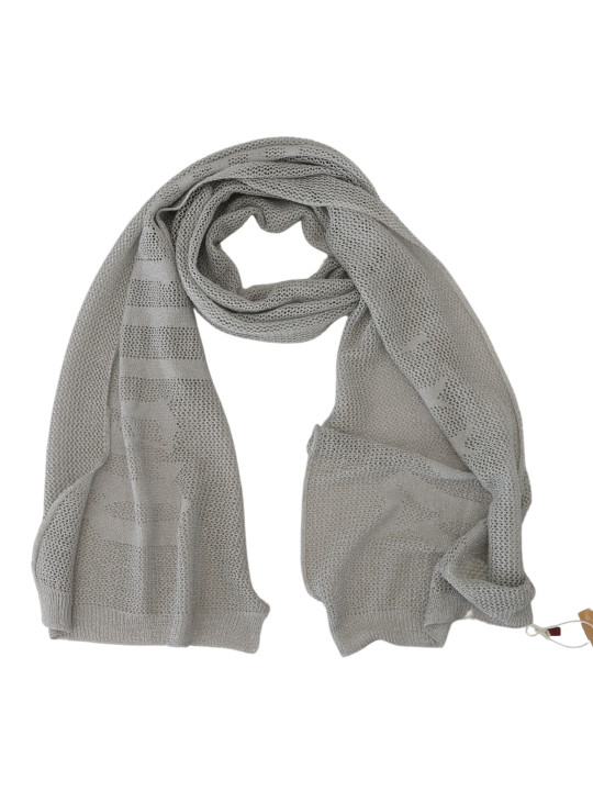 Scarves Elegant Gray Knitted Designer Scarf 170,00 € 7333413004468 | Planet-Deluxe