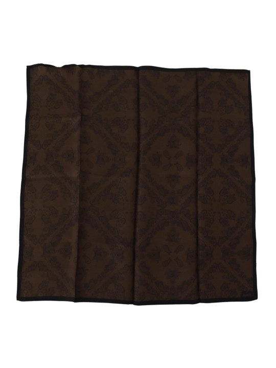 Scarves Chic Brown Patterned Square Scarf 110,00 € 7333413003942 | Planet-Deluxe