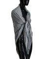 Scarves Chic Designer Grey Scarf with Fringes 150,00 € 7333413003973 | Planet-Deluxe