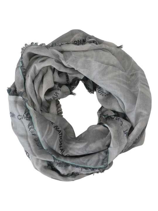 Scarves Chic Designer Grey Scarf with Fringes 150,00 € 7333413003973 | Planet-Deluxe