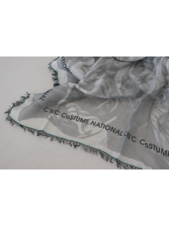 Scarves Chic Designer Grey Scarf with Fringes 150,00 € 7333413003973 | Planet-Deluxe