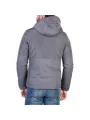 Graue wasserdichte Herrenjacke mit Kapuze